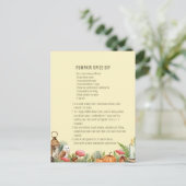 Kürbisgewürz-Rezept Postkarte (Stehend Vorderseite)