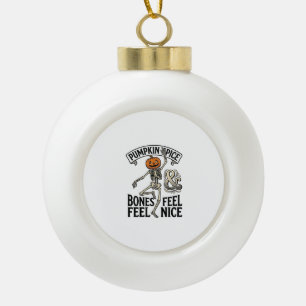 Kürbisgewürz-Skelett Vintage-Halloween-Tanz-Shi Keramik Kugel-Ornament