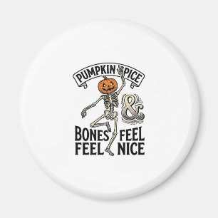 Kürbisgewürz-Skelett Vintage-Halloween-Tanz-Shi Magnet