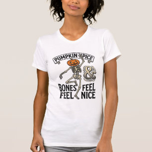 Kürbisgewürz-Skelett Vintage-Halloween-Tanz-Shi T-Shirt