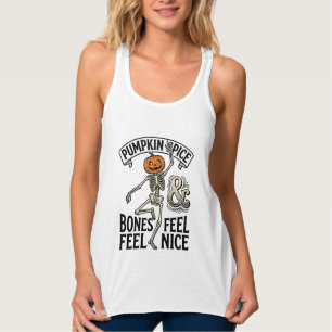 Kürbisgewürz-Skelett Vintage-Halloween-Tanz-Shi Tank Top