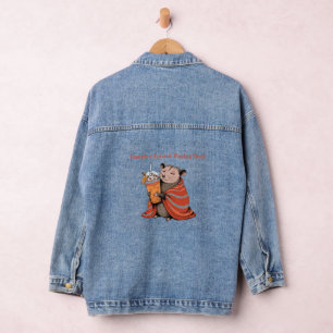 Kürbisgewürz & Totstellen Lustiger Opossum Herbst Jeansjacke