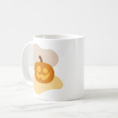 Kürbisgewürz und Abstrakte Blob-Formen Halloween Kaffeetasse (Vorderseite Links)