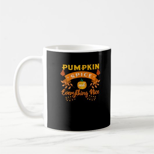 Kürbisgewürz und alles Gute Fall Kaffee Latte Kaffeetasse (Links)