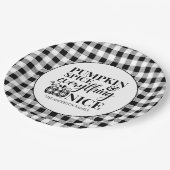 Kürbisgewürz und alles Gute fallen Pappteller (Schrägansicht)