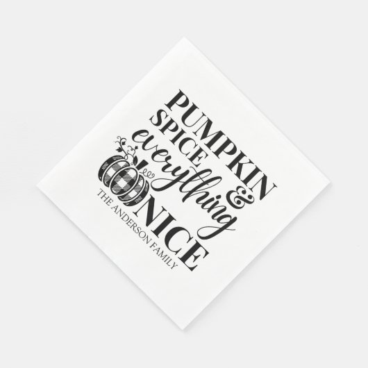 Kürbisgewürz und alles Gute fallen Serviette (Ecke)