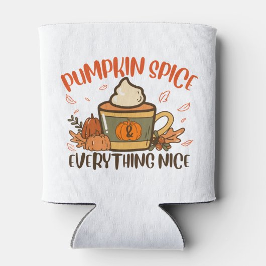 Kürbisgewürz und alles Nizza Fall Halloween Dosenkühler (Rückseite)