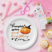 Kürbisgewürz und alles Nizza Fall Halloween G Pappteller (Party)