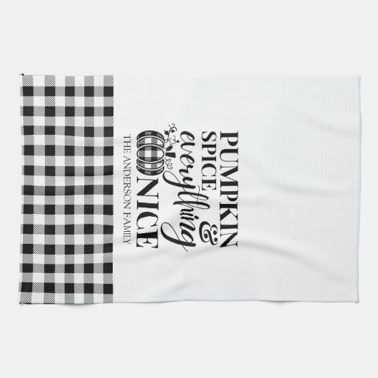 Kürbisgewürz und alles Nizza Fall T - Shirt Geschirrtuch (Horizontal)