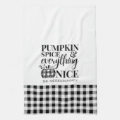 Kürbisgewürz und alles Nizza Fall T - Shirt Geschirrtuch (Vertikal)