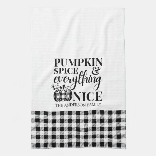 Kürbisgewürz und alles Nizza Fall T - Shirt Geschirrtuch (Vertikal)