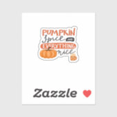 Kürbisgewürz und alles Nizza Herbst Pump Aufkleber (Blatt)