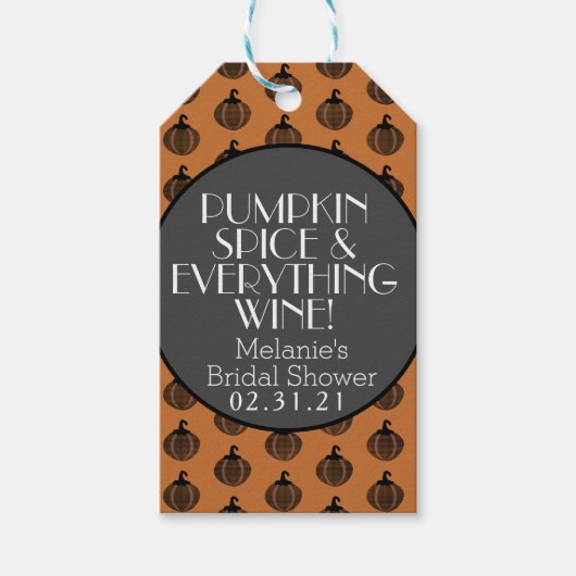 Kürbisgewürz und Brautparty Geschenkanhänger (Vorderseite)