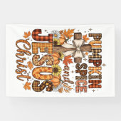 Kürbisgewürz und Jesus Christus Banner (Horizontal)