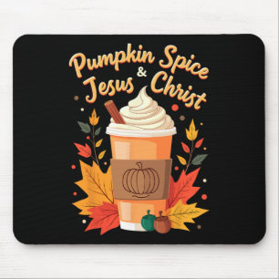 Kürbisgewürz und Jesus Christus Christlicher Thank Mousepad