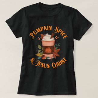 Kürbisgewürz und Jesus-Christus-Design T-Shirt