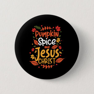 Kürbisgewürz und Jesus Christus Erntedank Button