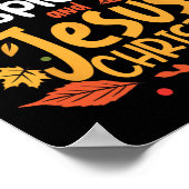 Kürbisgewürz und Jesus Christus Erntedank Poster (Ecke)