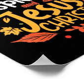 Kürbisgewürz und Jesus Christus Erntedank T-Shir Poster (Ecke)