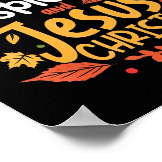 Kürbisgewürz und Jesus Christus Erntedank T-Shir Poster (Ecke)