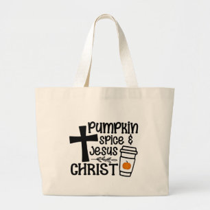 Kürbisgewürz und Jesus Christus Jumbo Stoffbeutel