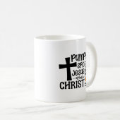 Kürbisgewürz und Jesus Christus Kaffeetasse (VorderseiteRechts)