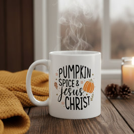 Kürbisgewürz und Jesus Christus Kaffeetasse