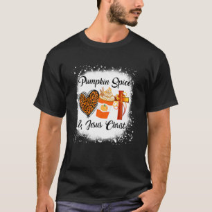 Kürbisgewürz und Jesus Christus Leopard Herzkaffee T-Shirt