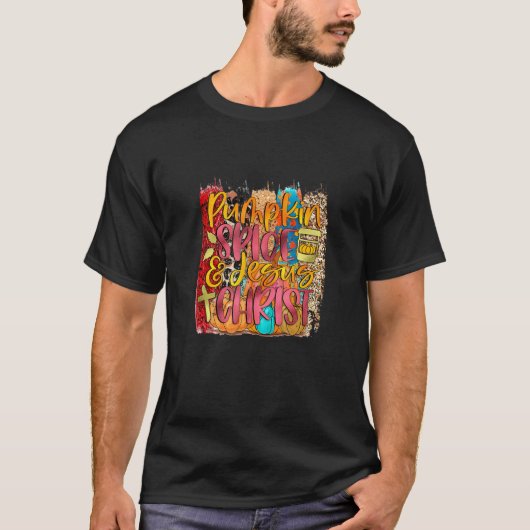 Kürbisgewürz und Jesus Christus Niedlicher Fall Ka T-Shirt (Vorderseite)