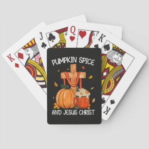 Kürbisgewürz und Jesus Christus Spielkarten