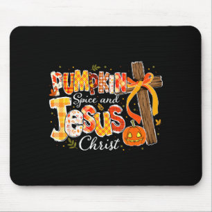 Kürbisgewürz und Jesus Fall Glaube Mousepad