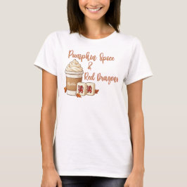 Kürbisgewürz und rote Drachen Mahjong Herbst T-Shirt
