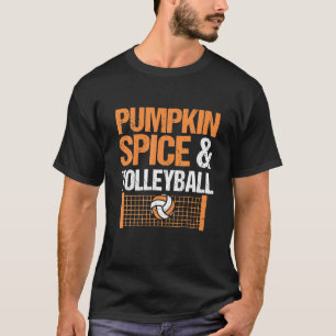 Kürbisgewürz und Volleyball Halloween T-Shirt
