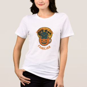 Kürbisgewürz Vertraute schwarze Katze Halloween-De Tri-Blend Shirt
