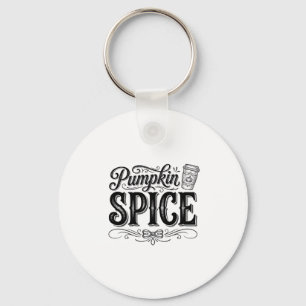 Kürbisgewürz Vintage Kaffee Herbst-Shirt-Design_1 Schlüsselanhänger