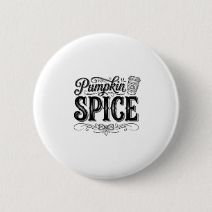 Kürbisgewürz Vintage-Kffee Herbst-Shirt-Design_1 Button