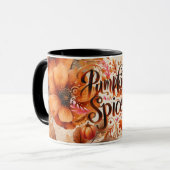 Kürbisgewürz Whimsical Thanksgiving Tasse (Vorderseite Links)