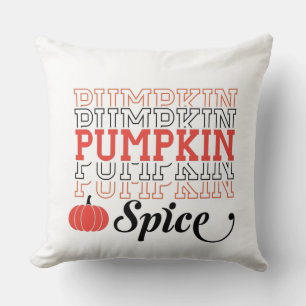 Kürbisgewürz - Wiederholter Text - Autumn Design Kissen
