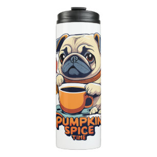 Kürbisgewürz-Zeit Hund Papa Mama Halloween Süßes G Thermosbecher