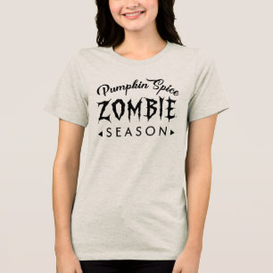 Kürbisgewürz-Zombie-Saison - Halloween Tri-Blend Shirt