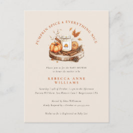 Kürbisgewürze & Alles Nizza - Fall Baby Dusche Postkarte