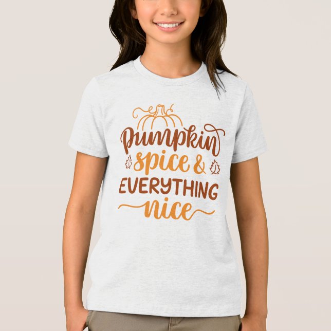 Kürbisgewürze & Alles Nizza Tri-Blend Shirt (Vorderseite)