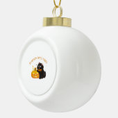 Kürbisgewürze, Halloween, Schwarze Katze, Kürbis Keramik Kugel-Ornament (Rechts)