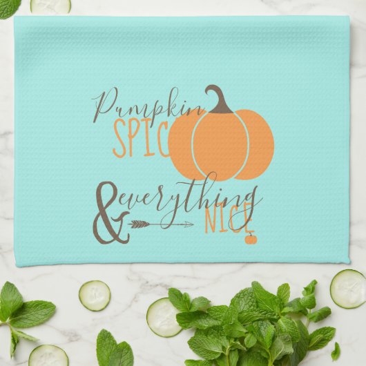 Kürbisgewürze Herbst- oder Halloween-Dekoration Geschirrtuch (Gefaltet)