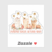 Kürbisgewürze Herbstgetränk-Zitat Aufkleber (Blatt)