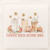 Kürbisgewürze Herbstgetränk-Zitat Glasuntersetzer (Vorderseite)