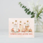 Kürbisgewürze Herbstgetränk-Zitat Postkarte (Stehend Vorderseite)