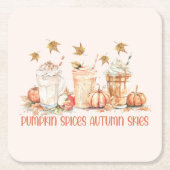 Kürbisgewürze Herbstgetränk-Zitat Rechteckiger Pappuntersetzer (Vorderseite)