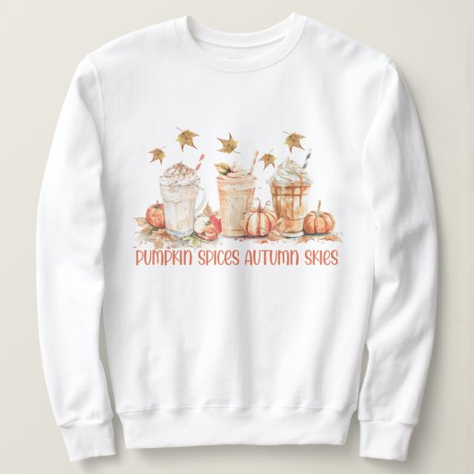 Kürbisgewürze Herbstgetränk-Zitat Sweatshirt (Design vorne)