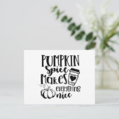 Kürbisgewürze machen alles schön postkarte (Stehend Vorderseite)